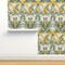 Yellow Floral Botanical Nature Fruit Citrus Spring Summer Lemon Arcade Italy Italian Villa Large Scale Custom Pre-pasted Wallpaper by Spoonflower Pre-Pasted Wallpaper 2FT Wide